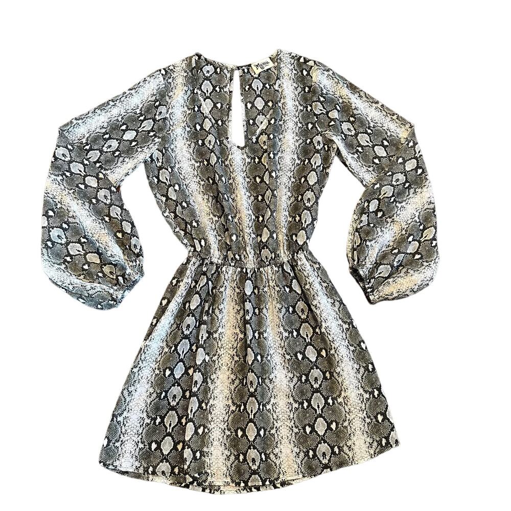 Show me your Mumu dress gray black snakeskin cutout Size small